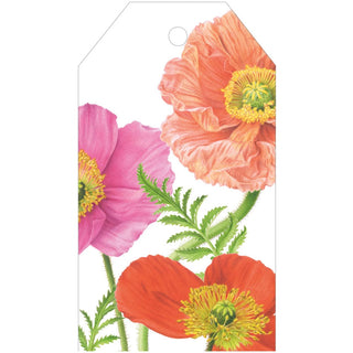 Caspari Poppy Gift Tag - 4 per package HT10154