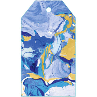 Caspari Marbled Blue Gift Tag - 4 per package HT101951