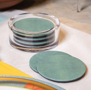 Caspari Clear W/Gold Rim-Wine Coaster Ttop Acrylic Wine Coaster Holder HWC600