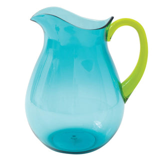 Caspari Turquoise Acrylic With Green Handle Ttop Acrylic Pitcher - 64 Oz JUG003