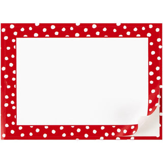 Caspari Small Dots-Red Name Labels 2 X 3-12 Per Package LTAG008