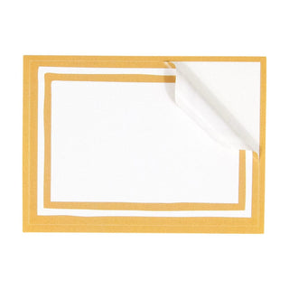 Caspari Stripe Border-Gold Name Labels 2 X 3-12 Per Package LTAG009