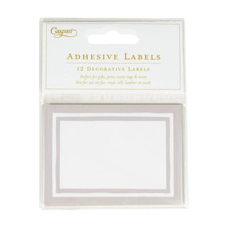 Caspari Stripe Border-Silver Name Labels 2 X 3-12 Per Package LTAG010