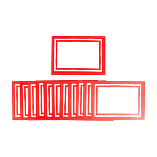 Caspari Stripe Border-Red Name Labels 2 X 3-12 Per Package LTAG012