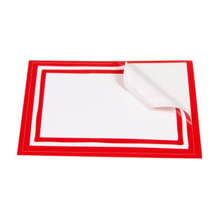 Caspari Stripe Border-Red Name Labels 2 X 3-12 Per Package LTAG012