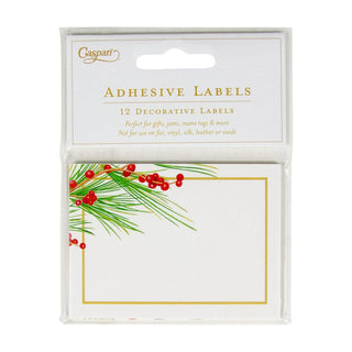 Caspari Berries And Pine Name Labels 2 X 3-12 Per Package LTAG107