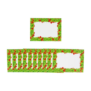 Caspari Boxwood With Berries Name Labels 2 X 3-12 Per Package LTAG110