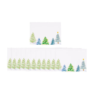 Caspari Christmas Trees Name Labels 2 X 3-12 Per Package LTAG112