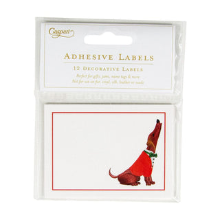 Caspari Caroling Dog Name Labels 2 X 3-12 Per Package LTAG113