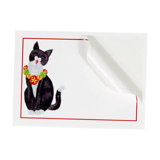 Caspari Caroling Cat Name Labels 2 X 3-12 Per Package LTAG114