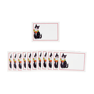 Caspari Caroling Cat Name Labels 2 X 3-12 Per Package LTAG114