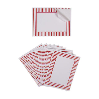 Caspari Pinstripes Red Name Labels 2 X 3-12 Per Package LTAG132