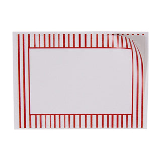 Caspari Pinstripes Red Name Labels 2 X 3-12 Per Package LTAG132