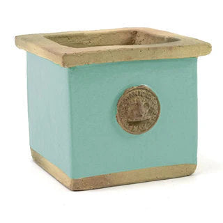 Kew Garden Square Herb Pot -  Tiffany Blue