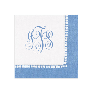 Personalization by Caspari Personalized Monogram Linen Border Cocktail Napkins PG_MONO_LINBORDER_COCKTAIL