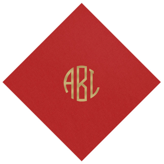 Personalization by Caspari Personalized Monogram Paper Linen Cocktail Napkins PG_MONO_PL_COCKTAIL
