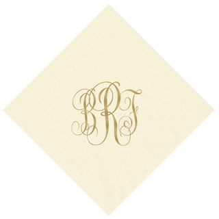 Personalization by Caspari Personalized Monogram Paper Linen Cocktail Napkins PG_MONO_PL_COCKTAIL