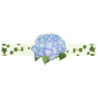 Caspari Blue Hydrangea Die Cut Paper Napkin Rings - 8 count PNR010