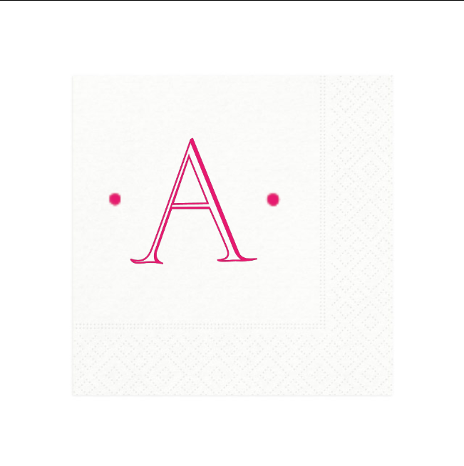 caspari Caspari Antique Plain With Dots Single Initial Personalized Cocktail Napkins
