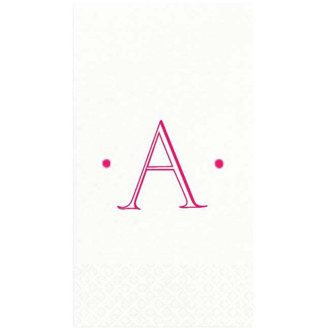 caspari Caspari Antique Plain With Dots Single Initial Personalized Guest Towel Napkins