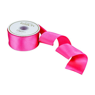 Caspari Bright Fuchsia Solid Satin Wired Ribbon 1.5" R956