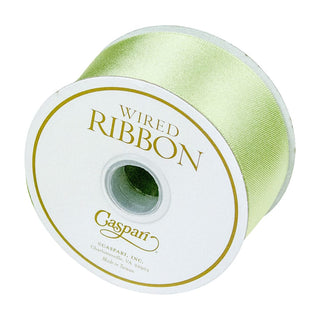 Caspari Celadon Solid Satin Wired Ribbon 1.5" R957