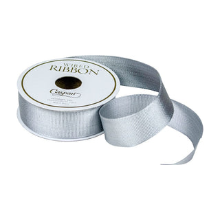 Caspari Silver Metallic Grosgrain Narrow Ribbon Price Code G-6 Yards (1  W) R966
