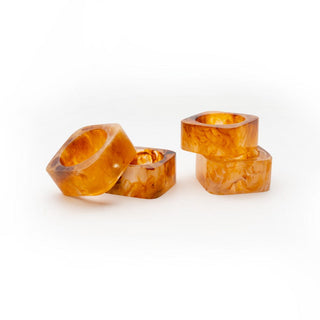 Caspari Coffee Resin Napkin Rings - Set of 4 RES105