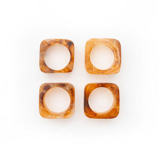 Caspari Coffee Resin Napkin Rings - Set of 4 RES105