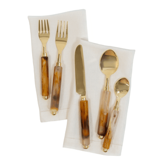 Caspari Coffee Resin 5-Piece Flatware Place Setting RES107
