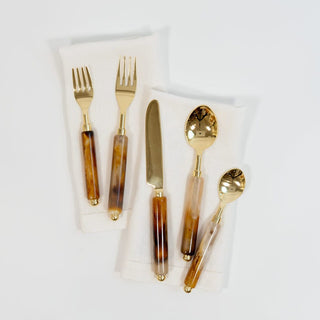 Caspari Coffee Resin 5-Piece Flatware Place Setting RES107