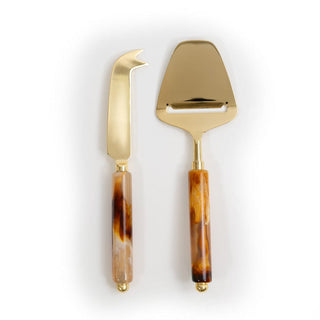 Caspari Coffee Resin Cheese Knife & Slicer - Set of 2 RES110