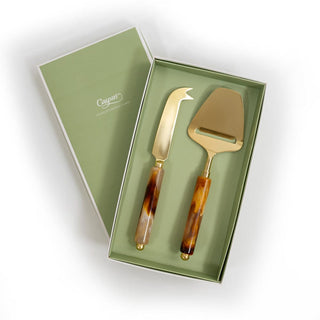 Caspari Coffee Resin Cheese Knife & Slicer - Set of 2 RES110