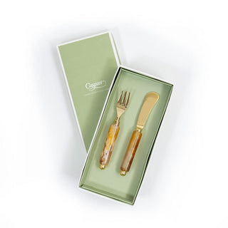 Caspari Coffee Resin Spreader & Hors d'oeuvre Fork - Set of 2 RES111