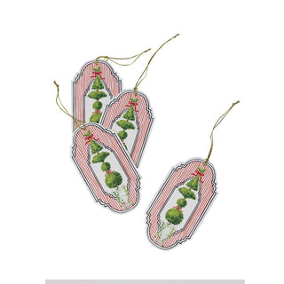 Caspari Eloise Ornament Tag W/Header 4 Pk TAG10057