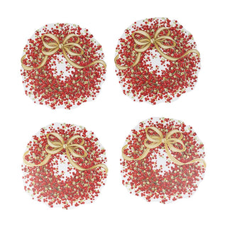 Caspari Pepperberry Foil Ornament Tag W/Header 4 Pk-Foil TAG10094