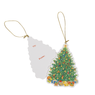 Caspari Christmas Tree Ornament Tags - includes 4 Tags TAG10138