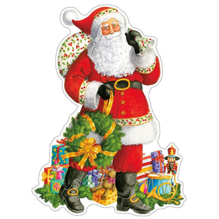 Caspari Jolly St. Nick Ornament Tag W/Header 4 Pk TAG115