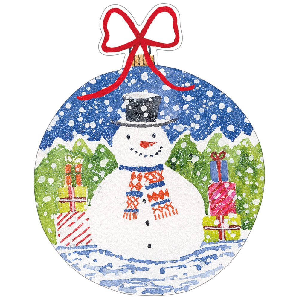 caspari Snowman Ornaments Gift Tags - 4 Per Package