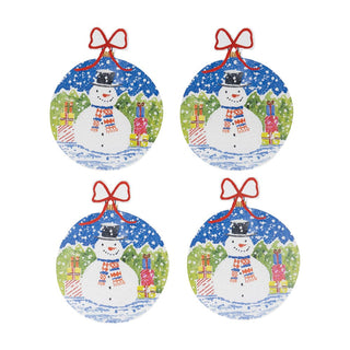 Caspari Snowman Ornaments Ornament Tag W/Header 4 Pk TAG116