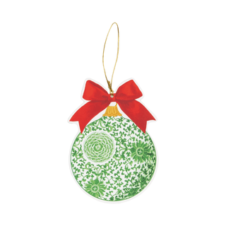 Caspari Green Ceramic Ornament Ornament Tags - includes 4 Tags TAG118