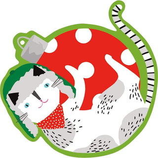Caspari Yule Cats Ornament Tag W/Header TAG9704