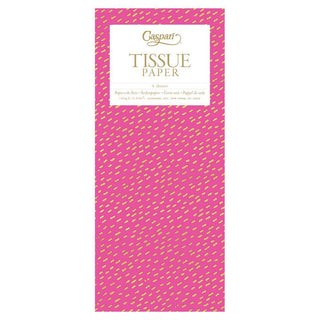 Caspari Little Dash Fuchsia/Gold Tissue Pkg 4 Sheets TIS044