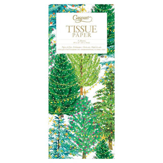 Caspari Christmas Trees With Lights Tissue Pkg 4 Sheets TIS056