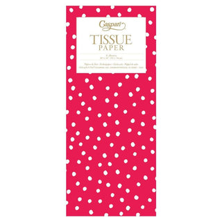 Caspari Painted Dots Red Tissue Pkg 4 Sheets TIS057