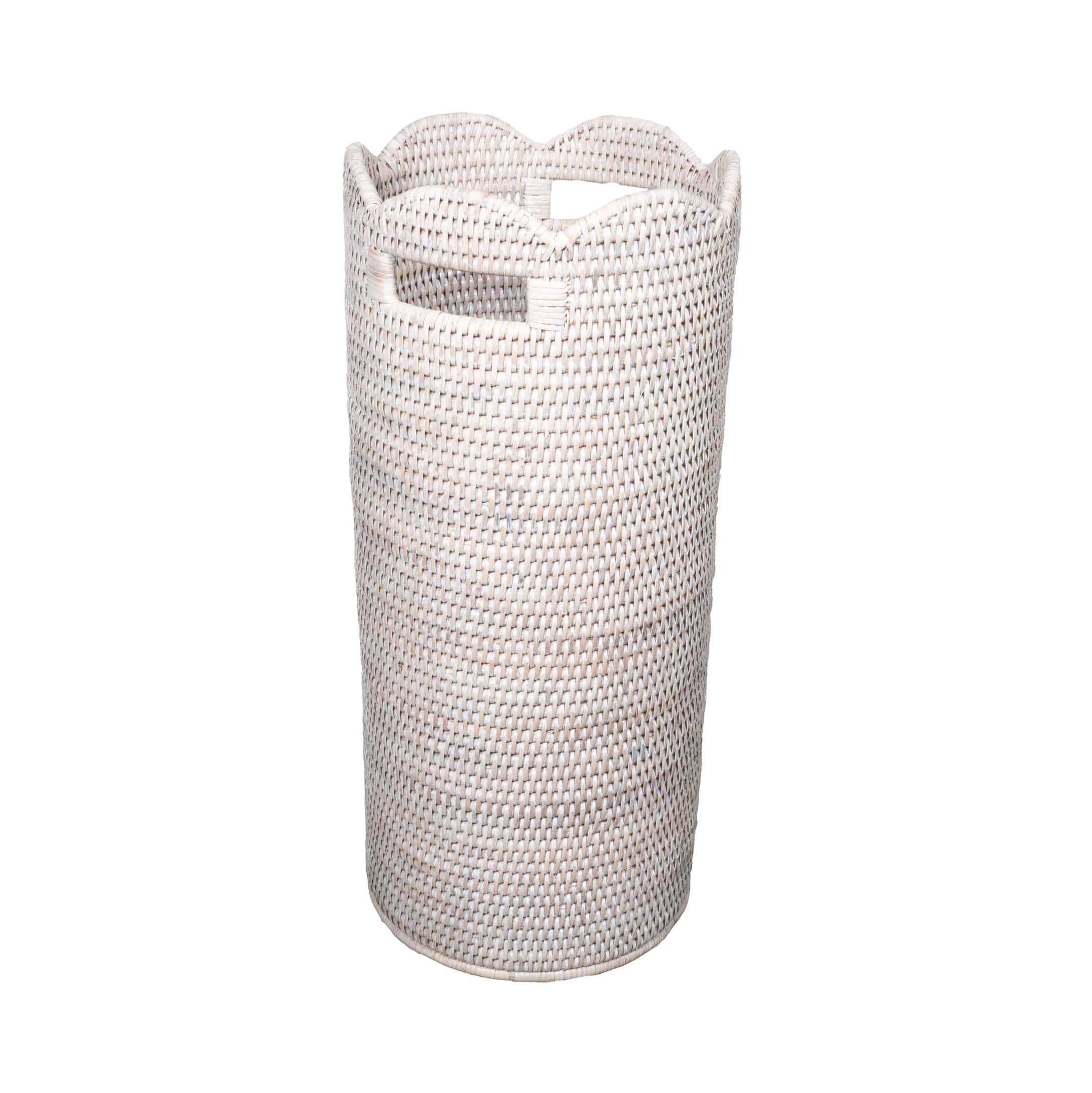 Caspari Rattan Scalloped Umbrella Stand