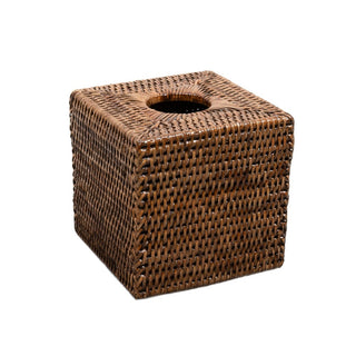 Caspari Rattan Square Tissue Box Cover in Natural - 5.5"L x 5.5"W x 5.5"H TK-TD-011/HB