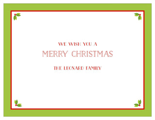 Personalization by Caspari Leaf and Berry Landscape Holiday Photo Cards VLEAFPG