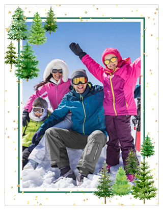 Personalization by Caspari White Christmas Portrait Holiday Photo Cards VWHITEPG