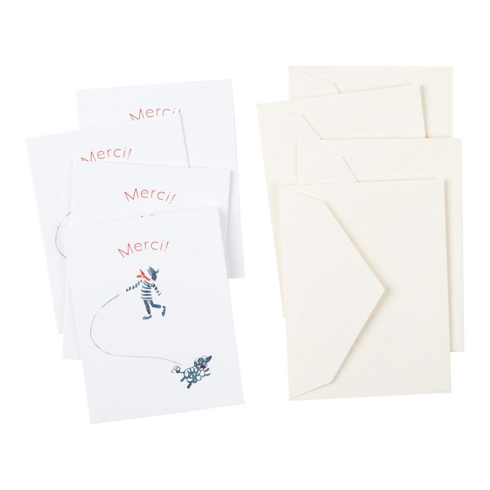 François et Fifi Gift Enclosure Cards - 4 Mini Cards & 4 Envelopes